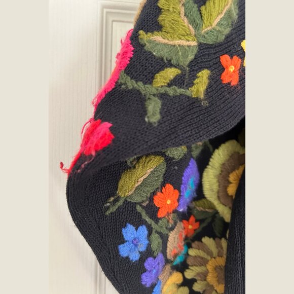 Insane VINTAGE Bonnie Boerer Large Floral Print Embroidered Zipper Cardigan - Picture 10 of 10